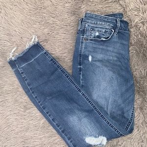 Old Navy Medium Wash Distressed Skinny Jeans